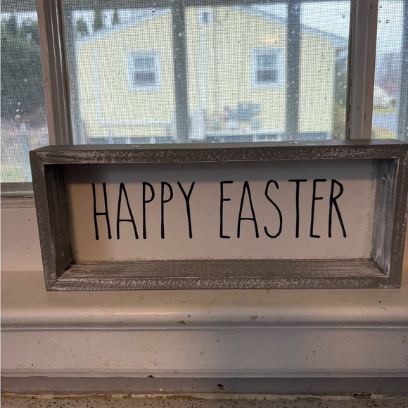 Other - Happy Easter Wood Sign - White and Gray